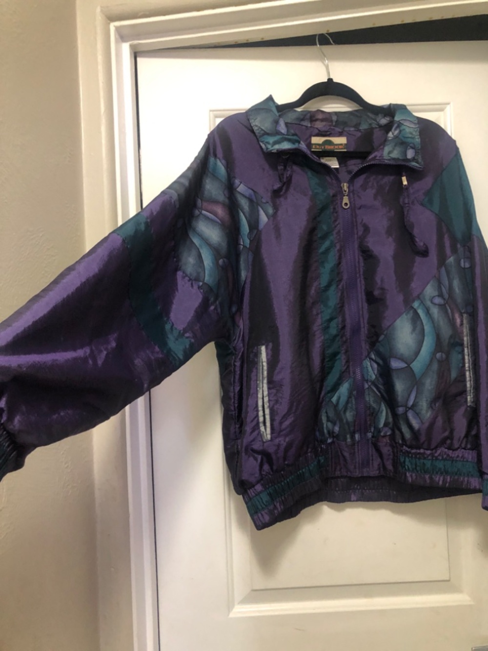 Vintage Outbrook Women’s Windbreaker Jacket 1XL Color Block Tracksuit Purple - Picture 6 of 11